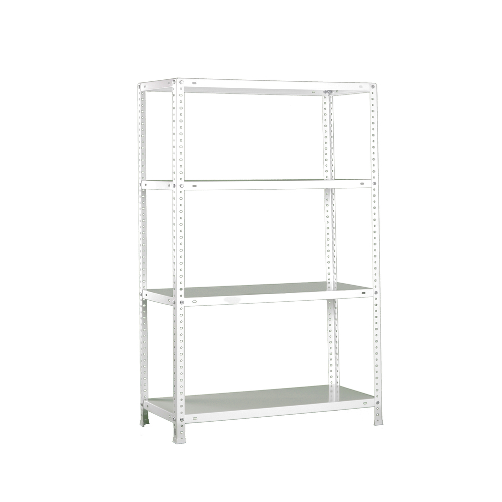 Rayonnage métallique léger à vis 1500x800x400 - 4 niveaux Blanc - SIMON RACK - 8435104993576