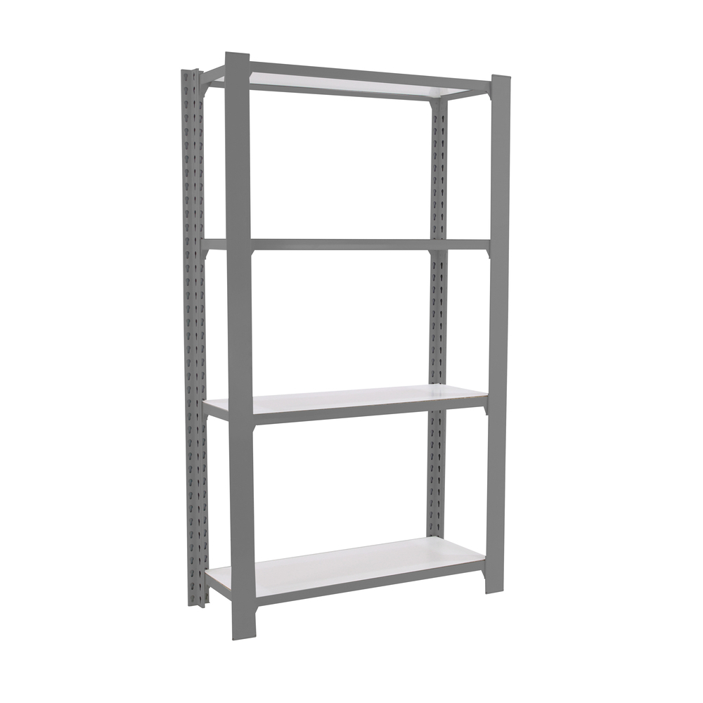 Rayonnage de bureau charge légère sans vis 1500x900x300 - 4 niveaux Gris/Blanc - SIMON RACK - 8435104994238