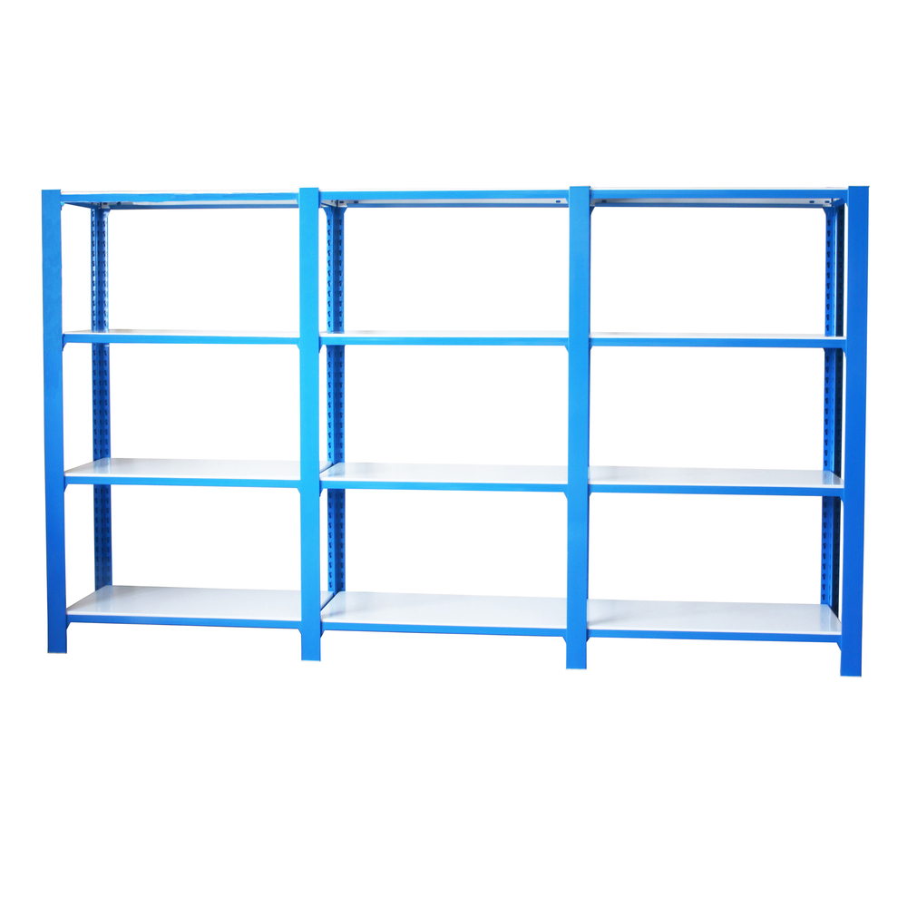 Rayonnage de bureau charge légère sans vis 1500x2700x300 - 4 niveaux Bleu/Blanc - SIMON RACK - 8435104998458