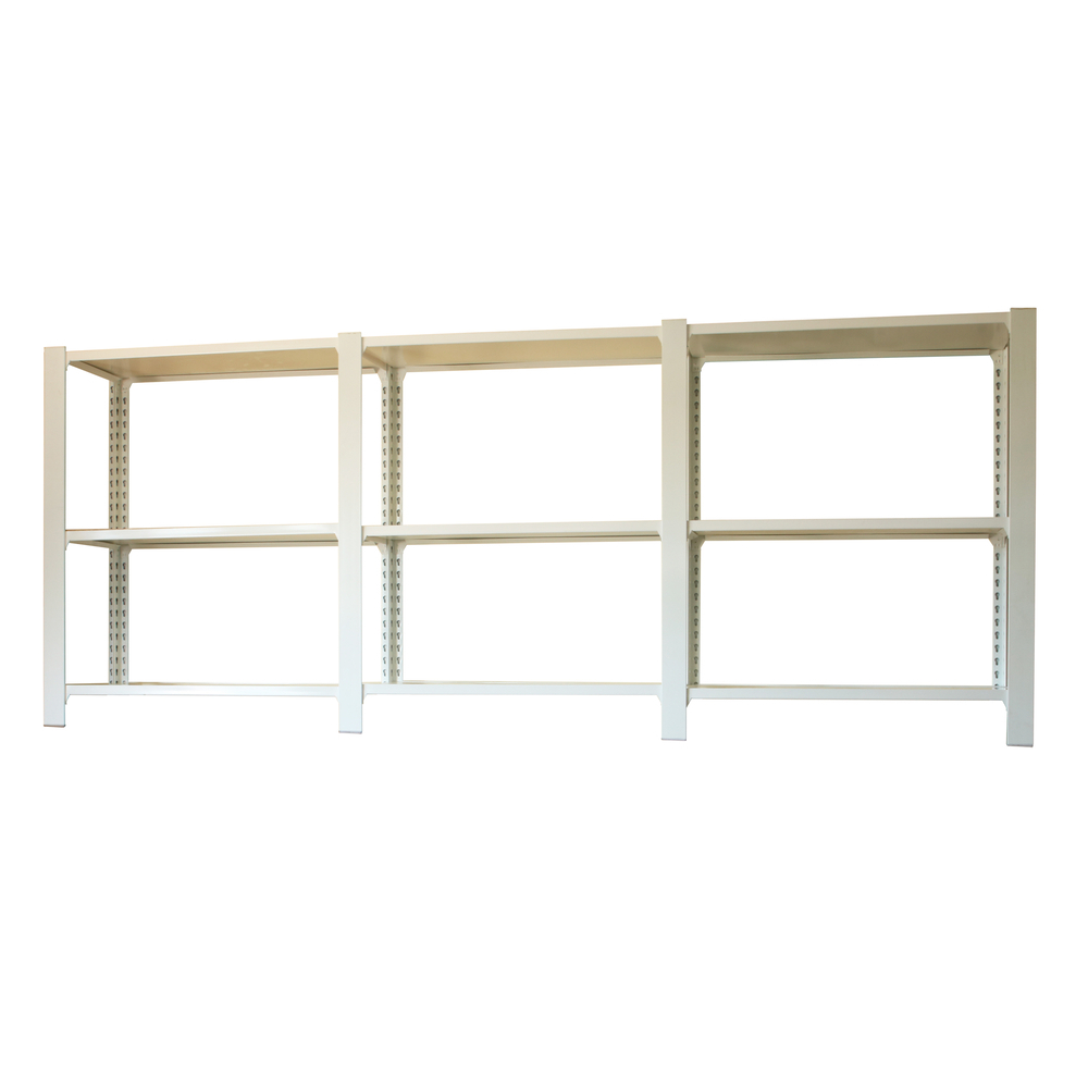 Rayonnage de bureau charge légère sans vis 1000x2700x300 - 3 niveaux Blanc - SIMON RACK - 8435104998755
