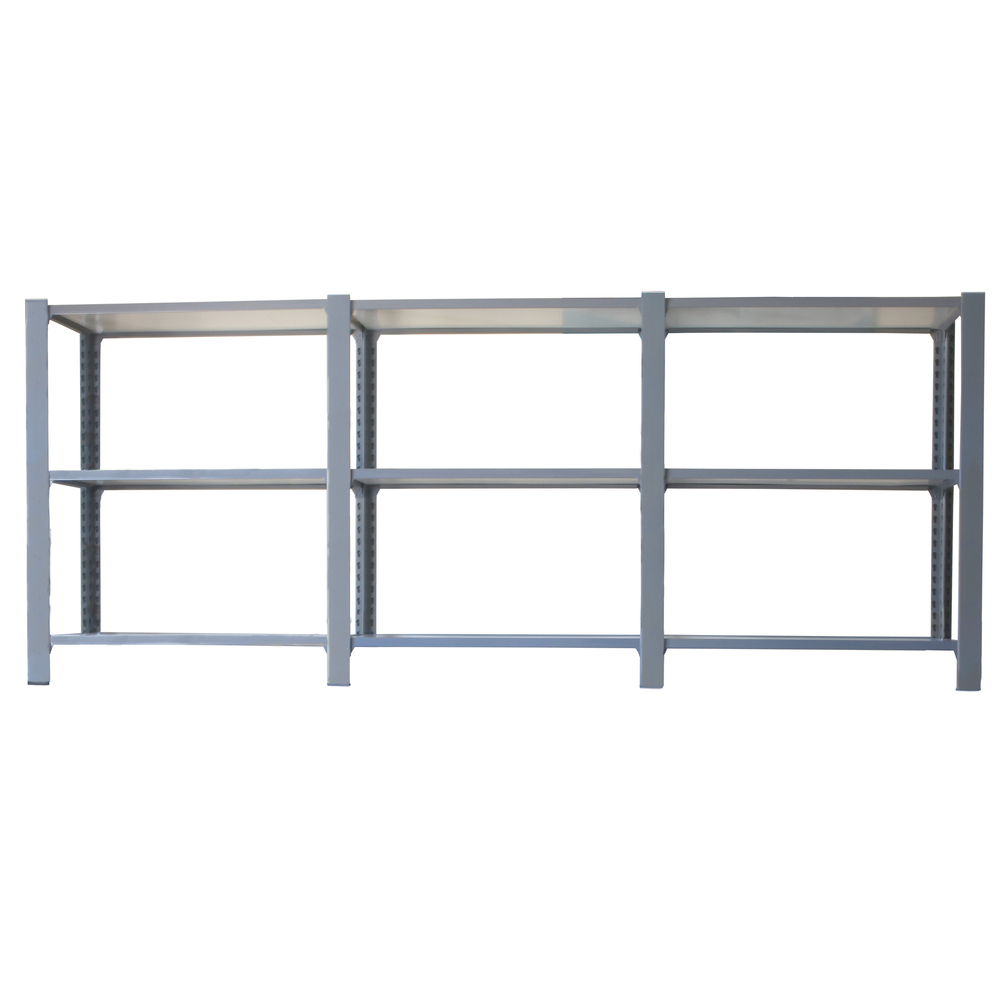 Rayonnage de bureau charge légère sans vis 1000x2700x300 - 3 niveaux Gris/Blanc - SIMON RACK - 8435104998816