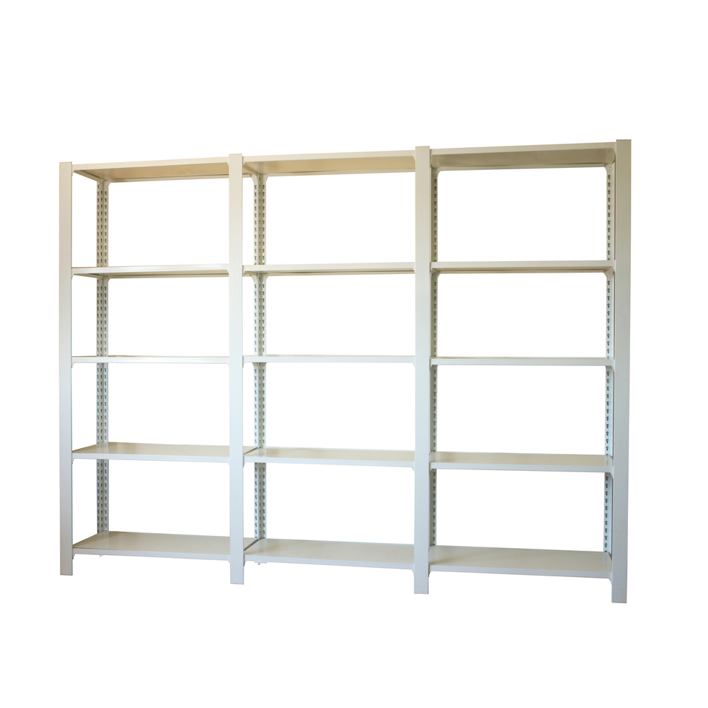 Rayonnage de bureau charge légère sans vis 2100x2700x300 - 5 niveaux Blanc - SIMON RACK - 8435104999479