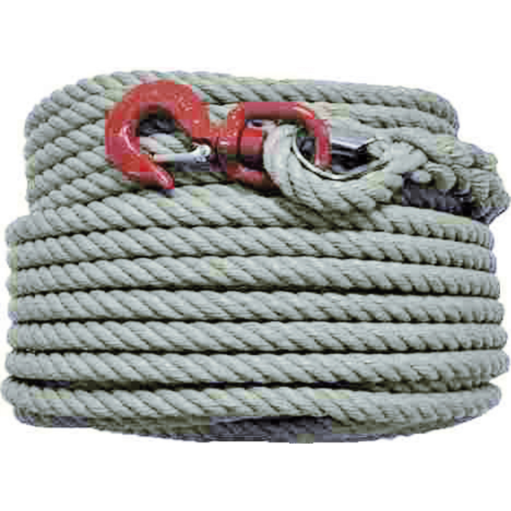 CORDE CHANVRE 30M Ø22MM AVEC CROCHET POUR POULIE FORGES DE MAGNE - 383430