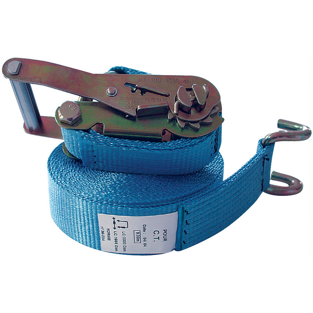 SANGLE D'ARRIMAGE POLYESTER 50MMX9M A CLIQUET (5 TONNES) FORGES DE MAGNE - 383823