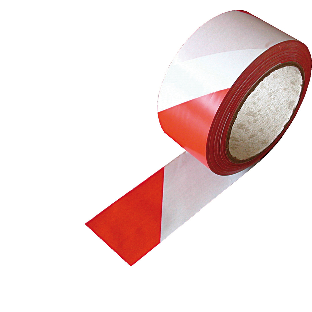 RUBAN POLYETHYLENE 70MM/100M ROUGE-BLANC FORGES DE MAGNE - 387290