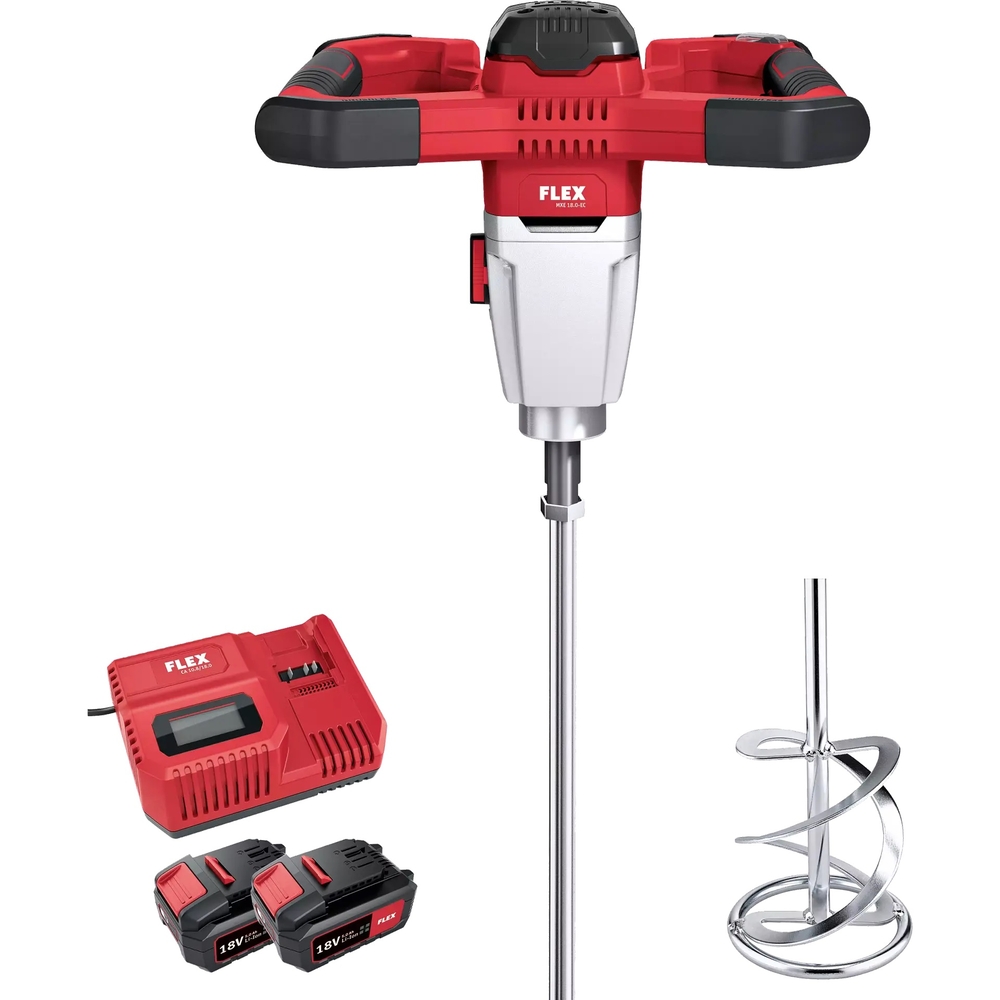 Malaxeur FLEX avec pale Ø120 + 2 batteries 5Ah + chargeur  MXE 18.0-EC/5.0 495972