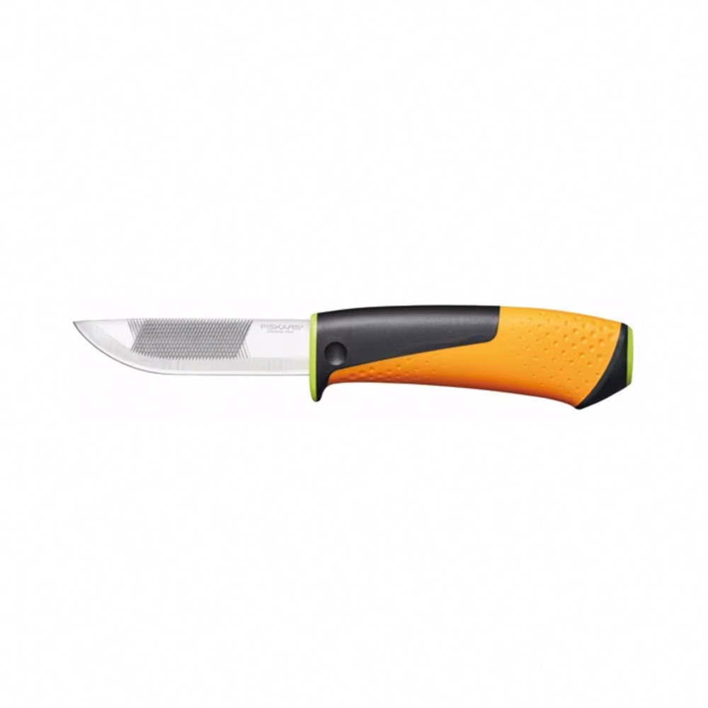 Couteau de bricolage pour travaux difficiles Fourreau avec aiguiseur intégré - surface de frappe  FISKARS - 1023619