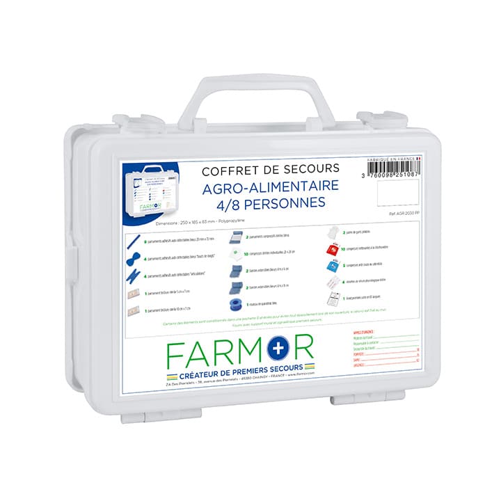 COFFRET DE SECOURS FARMOR AGRO-ALIMENTAIRE 4/8 PERSONNES - AGR 2030 PP