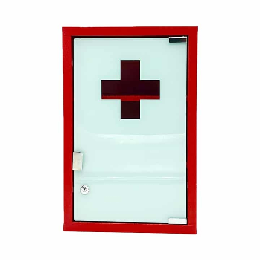 Armoire à pharmacie 1 porte métal laqué rouge FARMOR - ARM 1202 VT