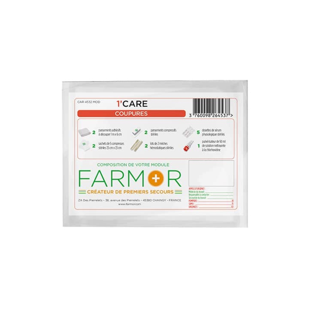 1 Care Coupures avec fermeture adhésive refermable FARMOR - CAR 4532 MOD