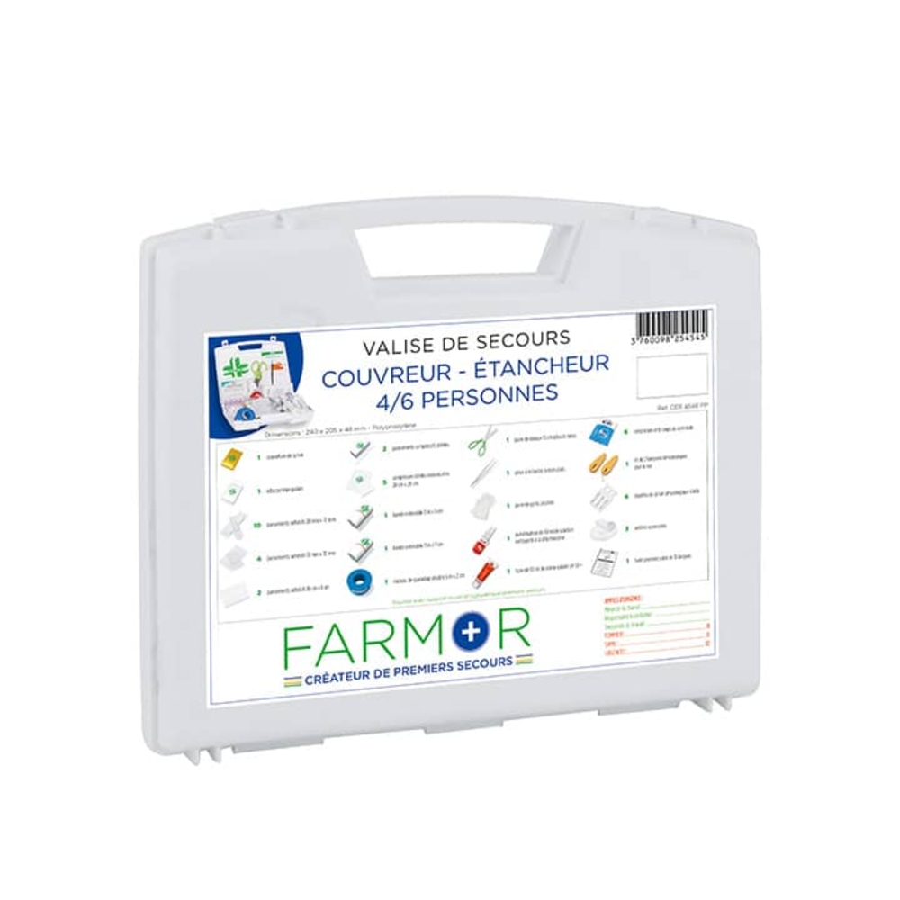 Valise de secours Couvreur-Etancheur 4/6 personnes FARMOR - CER 4546 PP