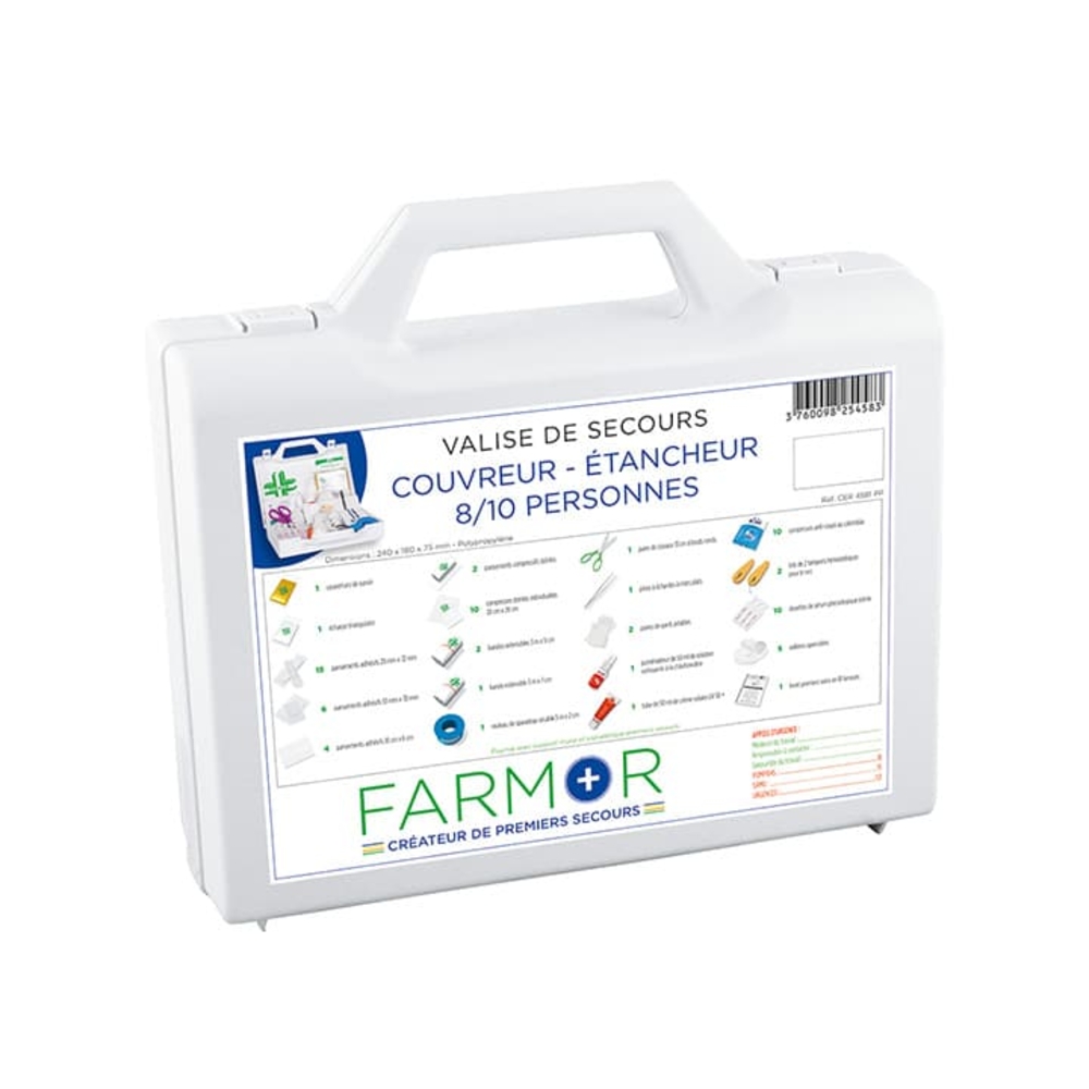 Valise de secours Couvreur-Etancheur 8/10 personnes FARMOR - CER 4581 PP