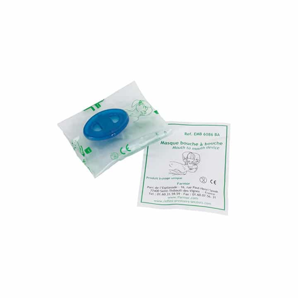 Masque bouche à bouche avec valve anti retour fourni FARMOR - EMB 6086 BA