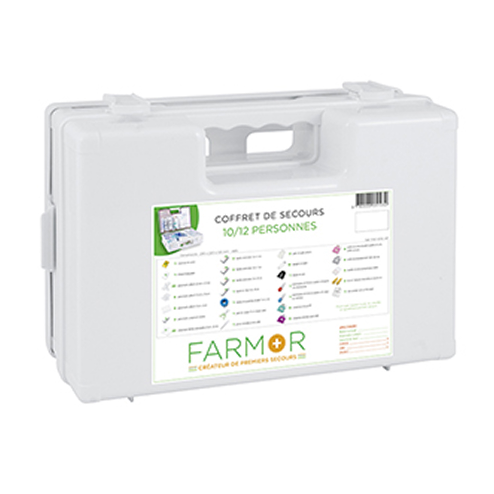 COFFRET DE SECOURS FARMOR 10/12 PERSONNES EN ABS - FAR 1030 AP