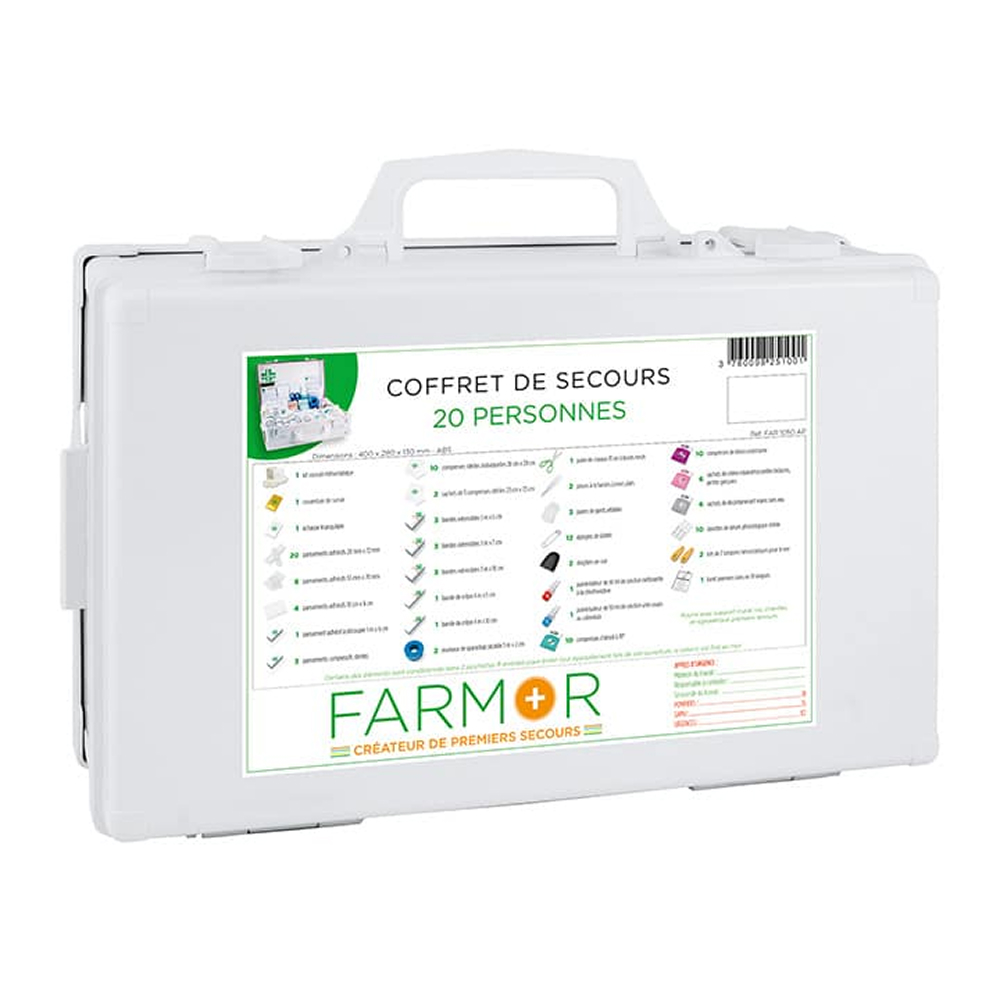 COFFRET DE SECOURS FARMOR 20 PERSONNES EN ABS - FAR 1050 AP