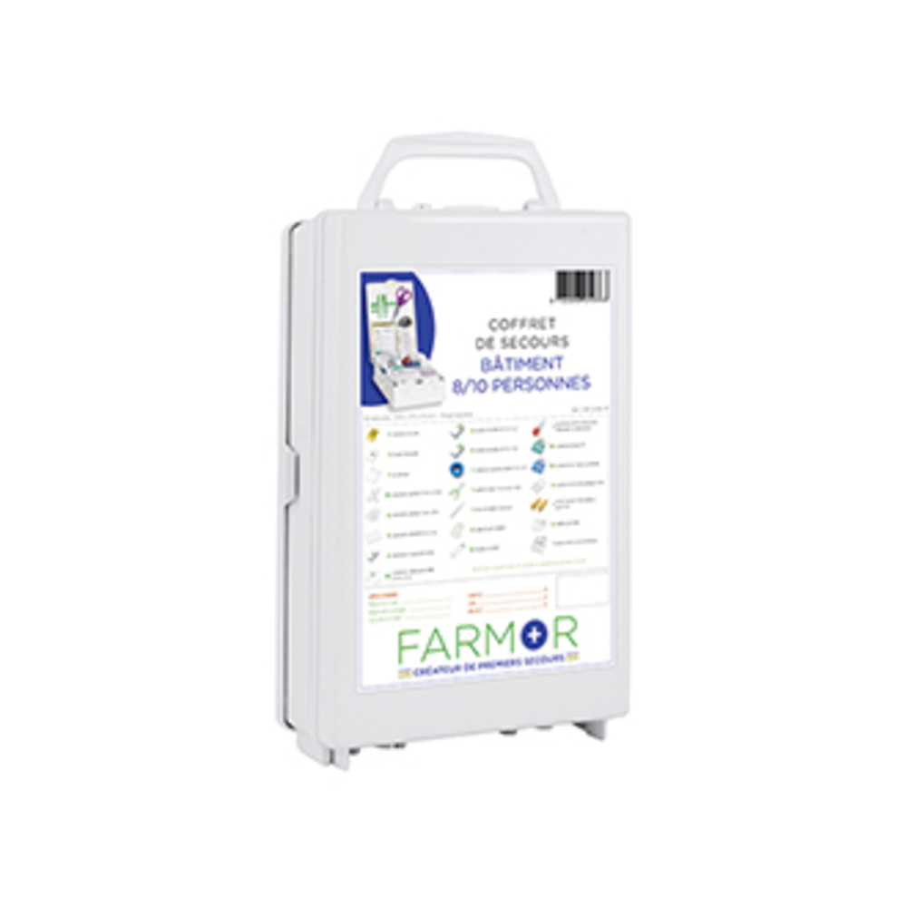 COFFRET DE SECOURS FARMOR BÂTIMENT 8/10 PERSONNES-FAR2036PP