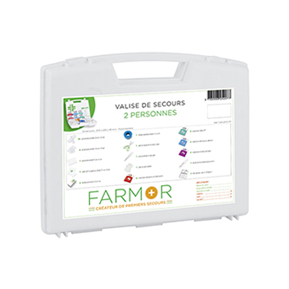 VALISE DE SECOURS FARMOR 2 PERSONNES AVEC POIGNÉE DE TRANSPORT - FAR 2070 PP