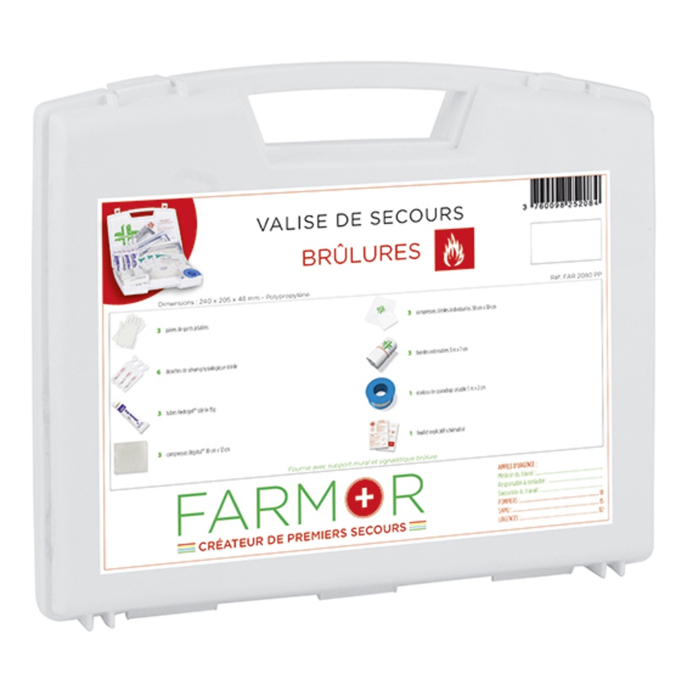 COFFRET DE SECOURS FARMOR BRÛLURES - FAR 2080 PP