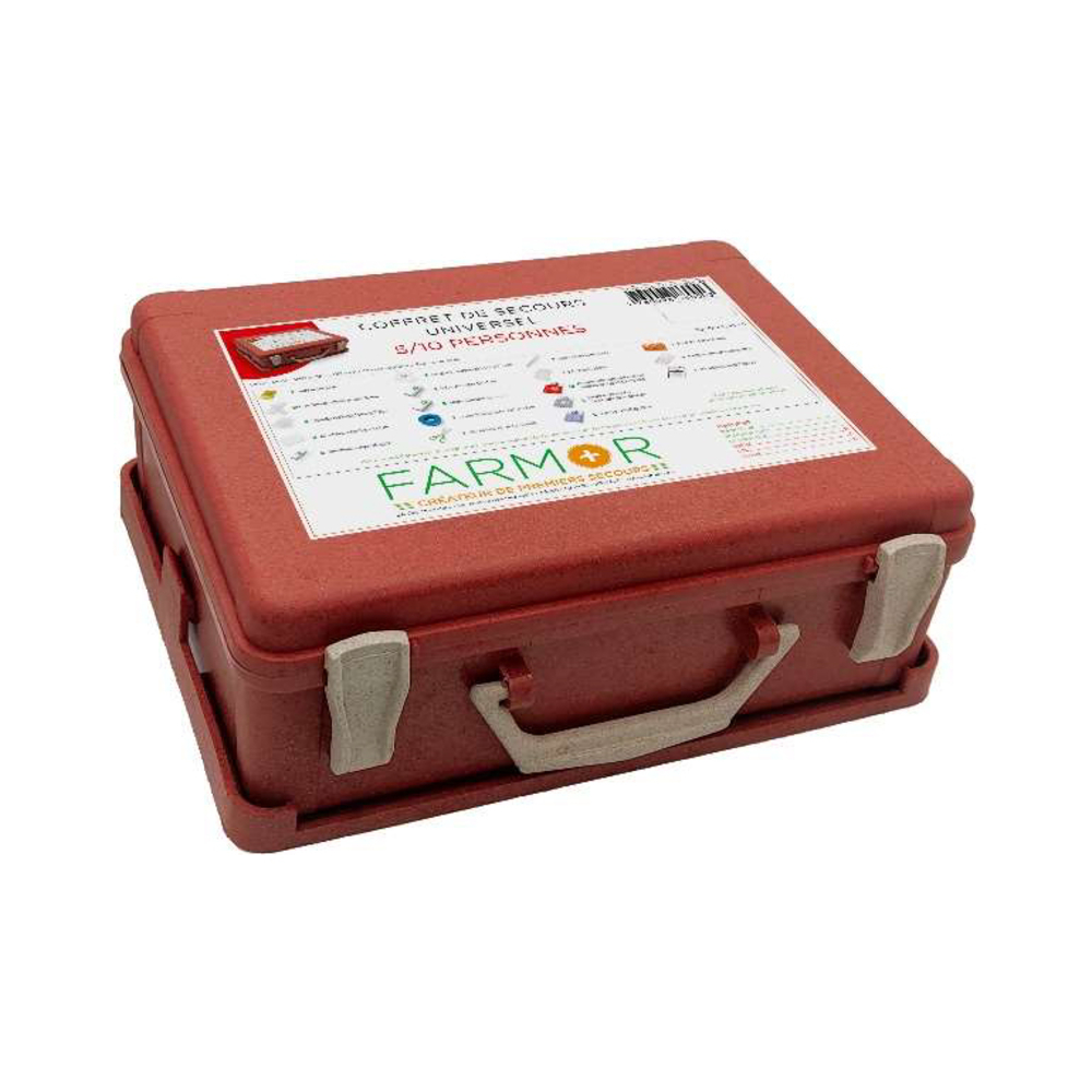Valise de secours FARMOR 'Universel' 5/10 personnes en Polypropylène / Farine de bois, Rouge - FAR3040RO