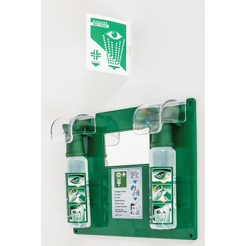 Station oculaire murale de 2 flacons 250ml de solution oculaire stérile FARMOR - IWA 8252 OC