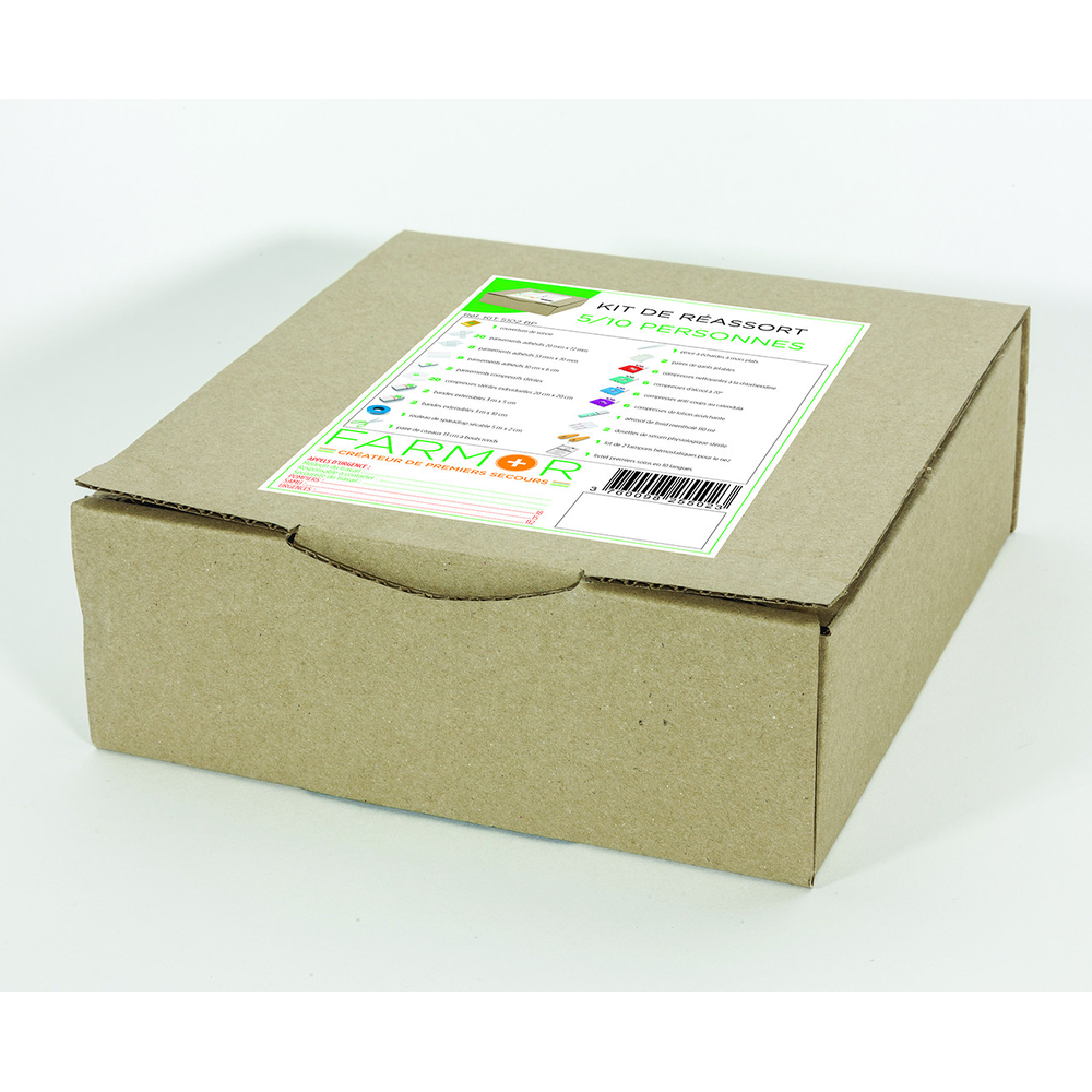 KIT FARMOR DE RÉASSORT POUR ARMOIRE À PHARMACIE 5 À 10 PERSONNES - KIT 5102 BP