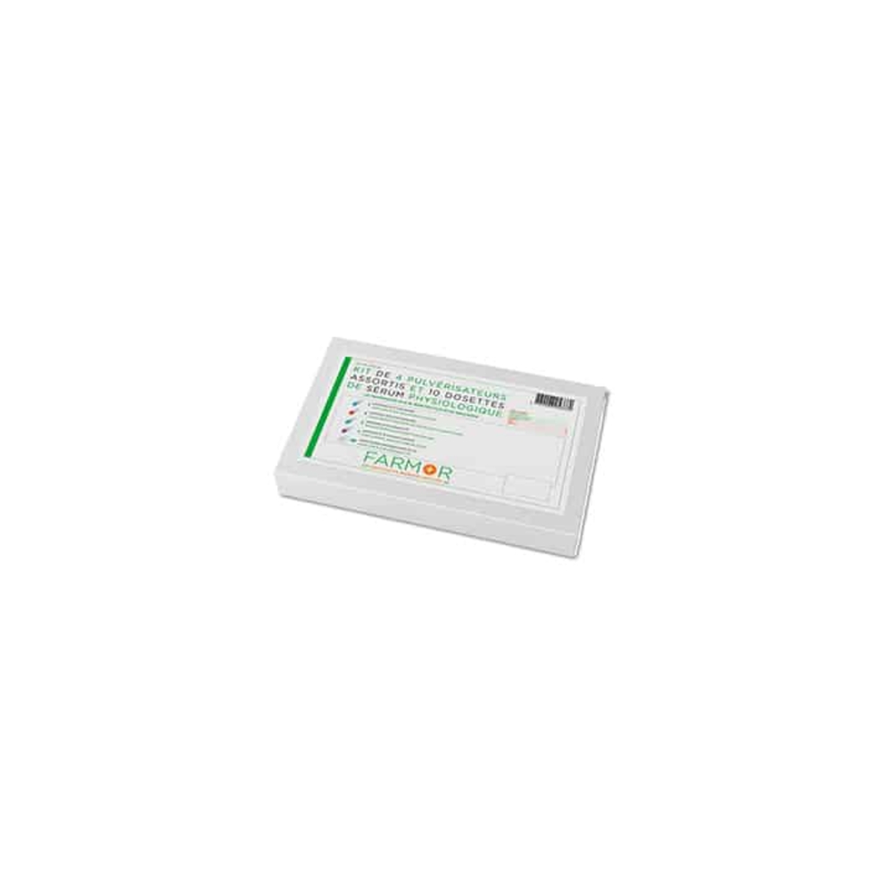 Kit de 4 pulvérisateurs et 10 dosettes de sérum physiologique stérile FARMOR - KIT 8005 PS