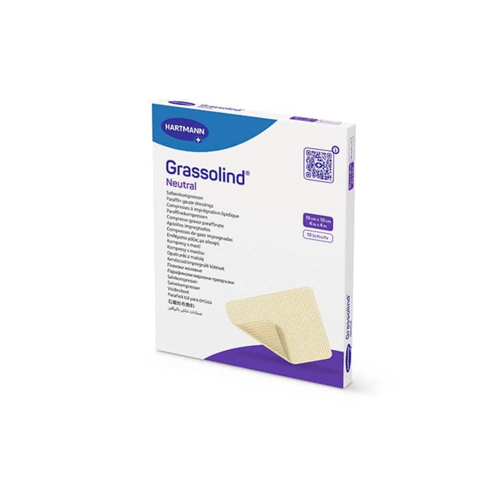 Boite de 10 compresses Brûlures GRASSOLIND 10cmx10cm FARMOR - PAN 9314 GR
