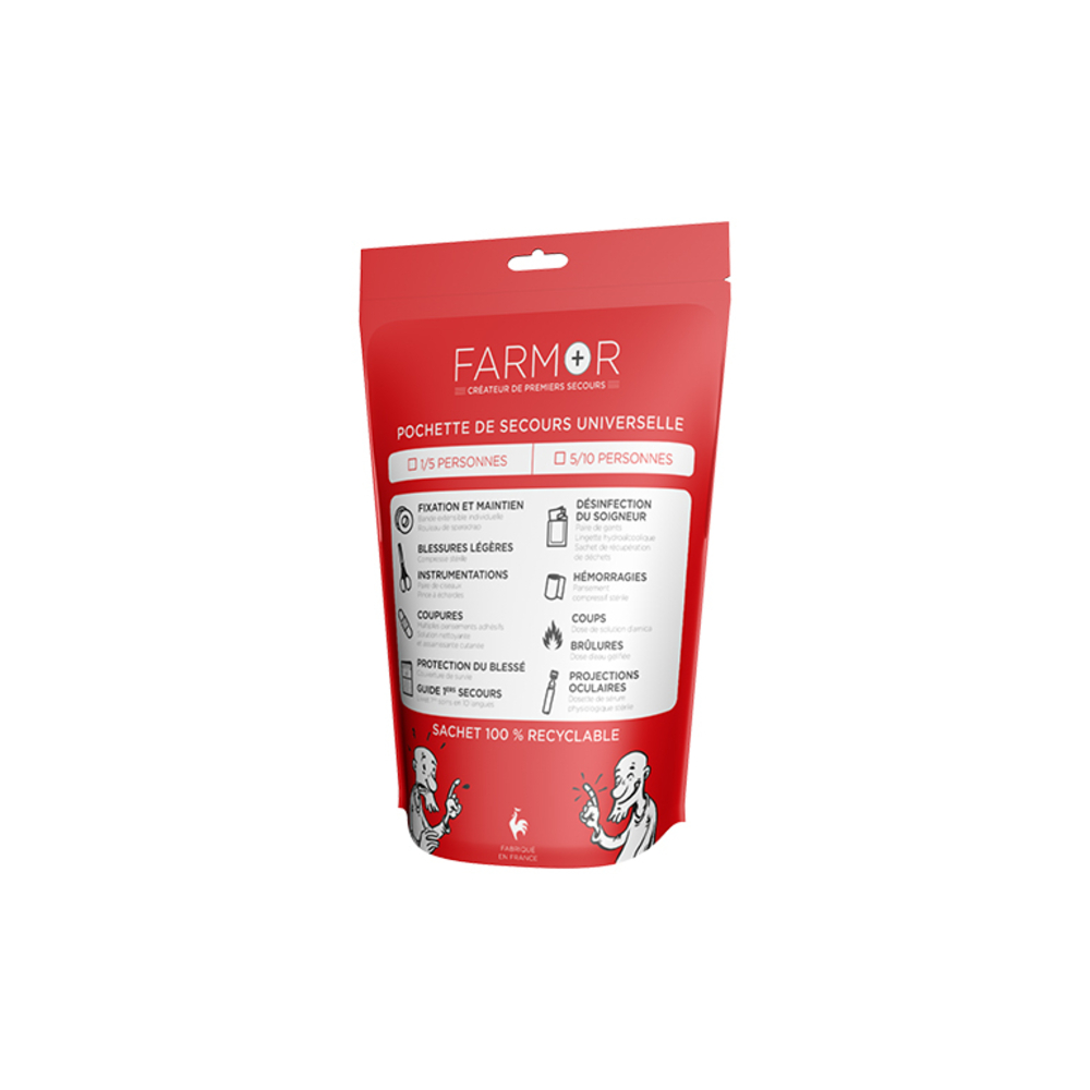 Pochette de secours FARMOR 'Universelle' 5/10 personnes - POC3517PE