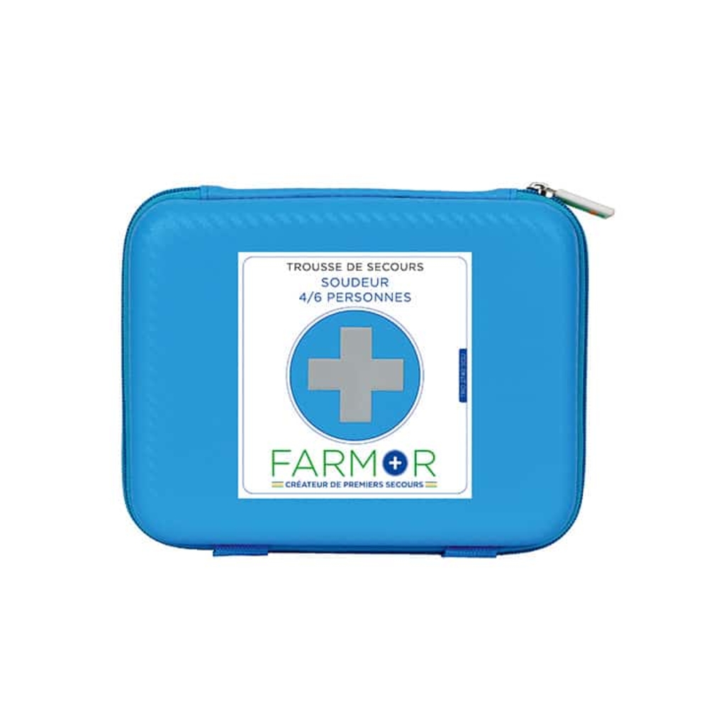 Trousse de secours Soudeur 4/6 personnes en PU bleu fluo FARMOR - TRO 2740 SOU