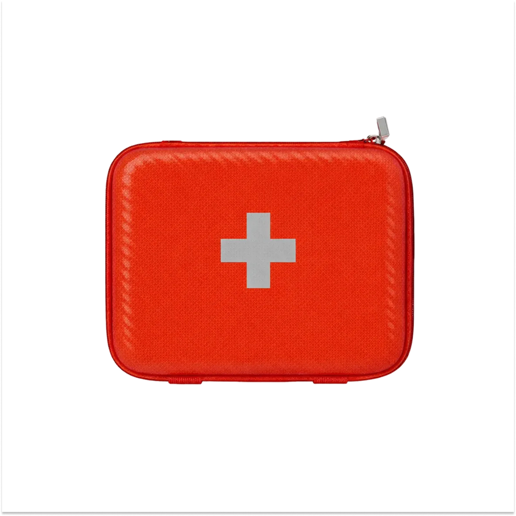 Trousse vide Fluo + croix rétro-réfléchissante en PU orange poignée FARMOR - TRO 3501 TV