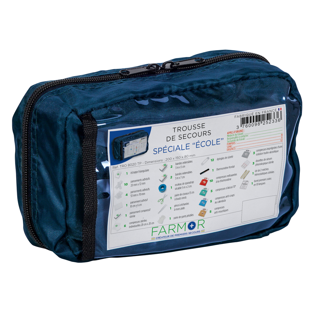 Trousse de secours FARMOR Ecole / Centres Aérés - TRO 8020 TP