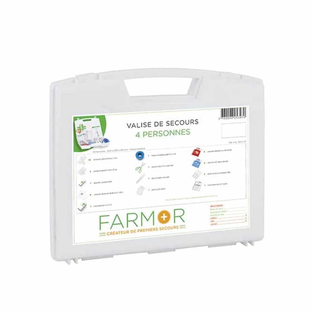 Valise de secours multirisque ECO 4 personnes avec support mural FARMOR - VAL 3475 SP