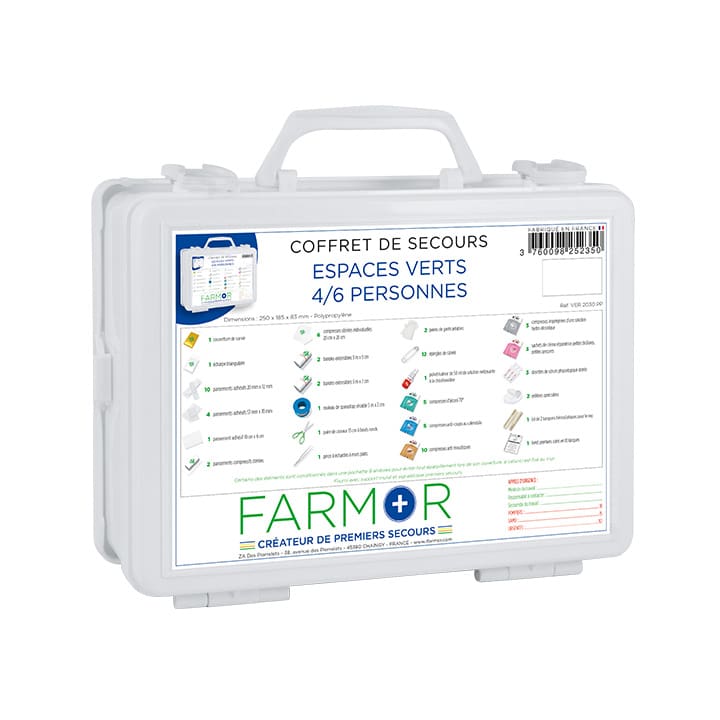 COFFRET DE SECOURS FARMOR ESPACES VERTS 4/6 PERSONNES - VER 2030 PP