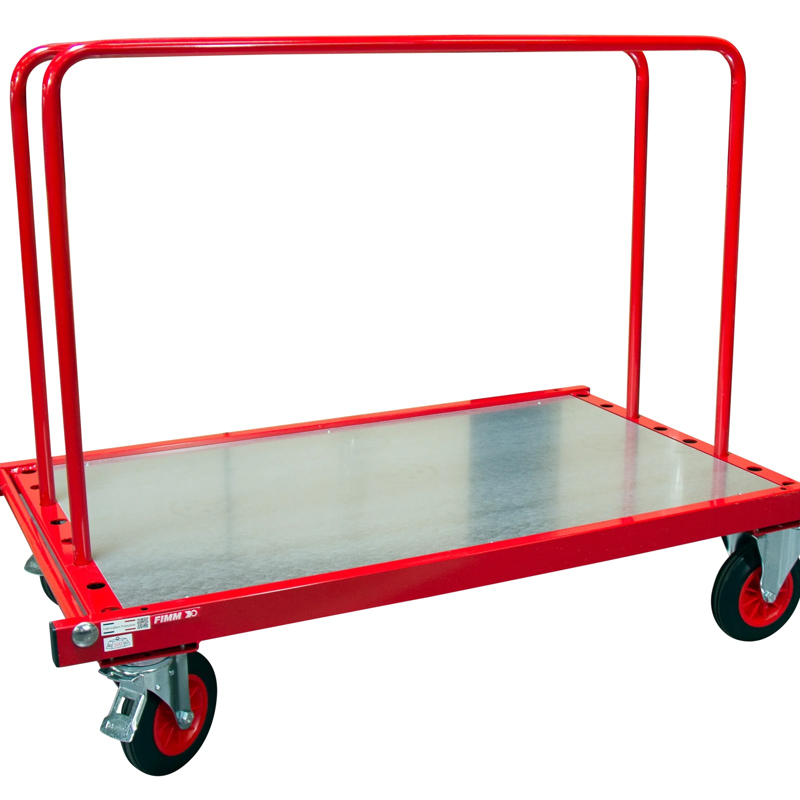 Chariot porte-panneaux 500 kg 2 ridelles hauteur 800 mm FIMM - 800000083