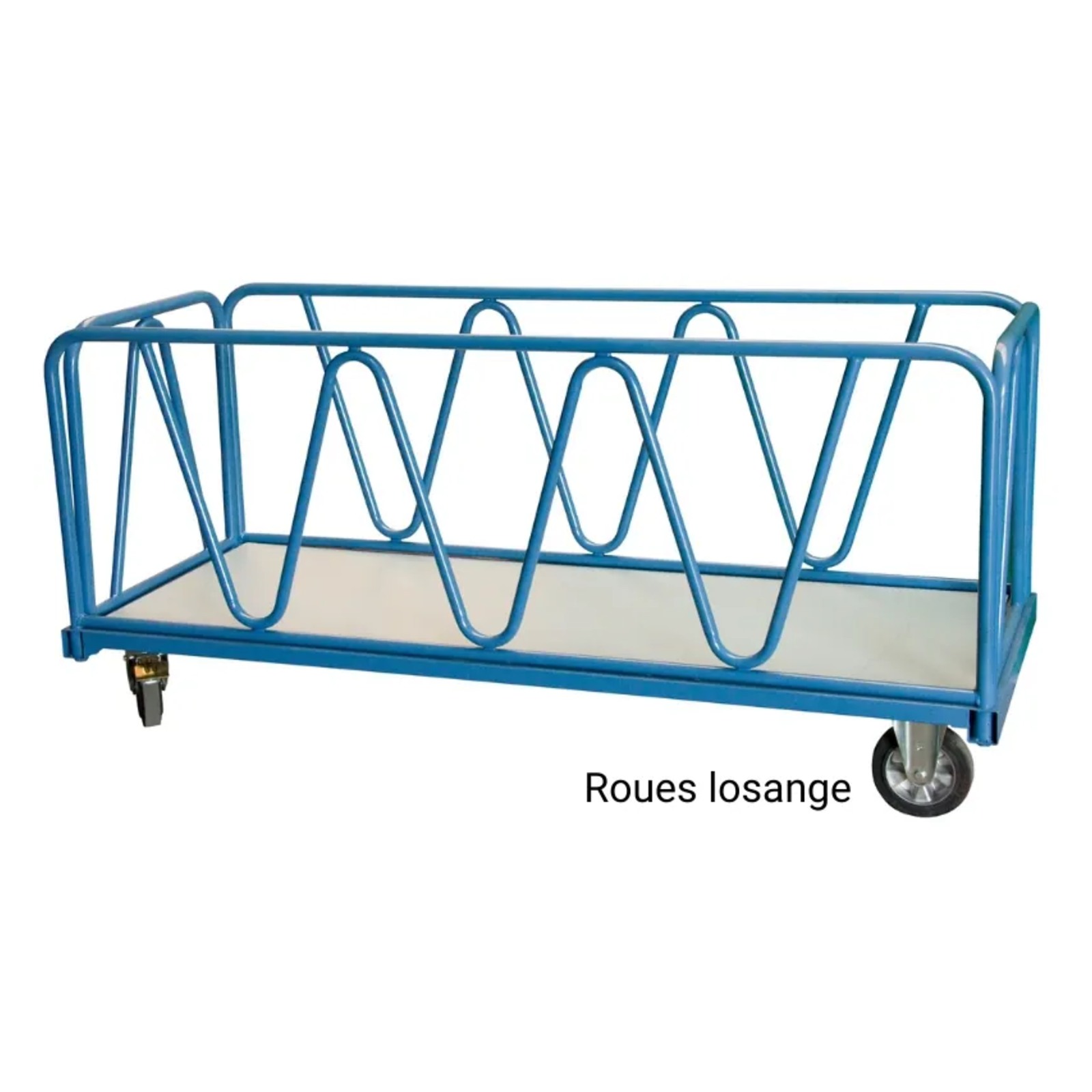 Chariot 1200 kg 1600 x 800 mm 2 dossiers et 2 ridelles tube FIMM - 800007216