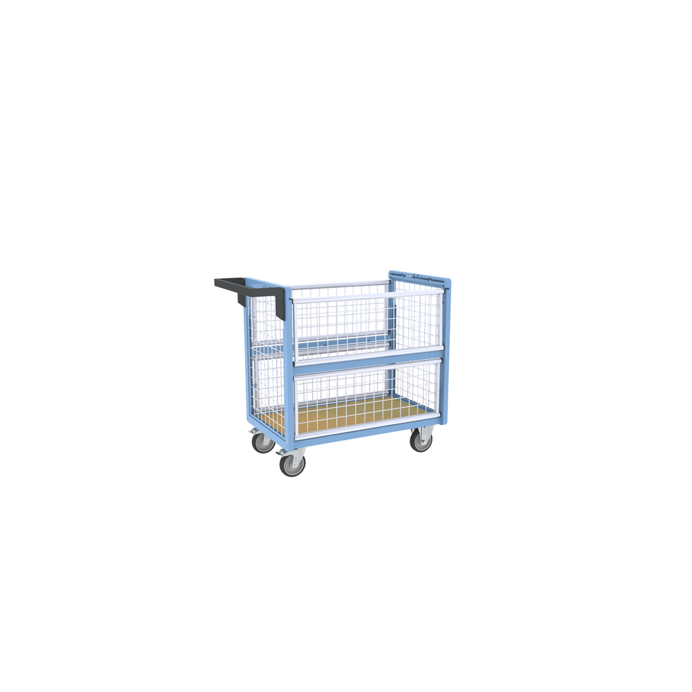 Chariot conteneur grillagé sans toit 850x500 mm 250 kg - FIMM - 800726111