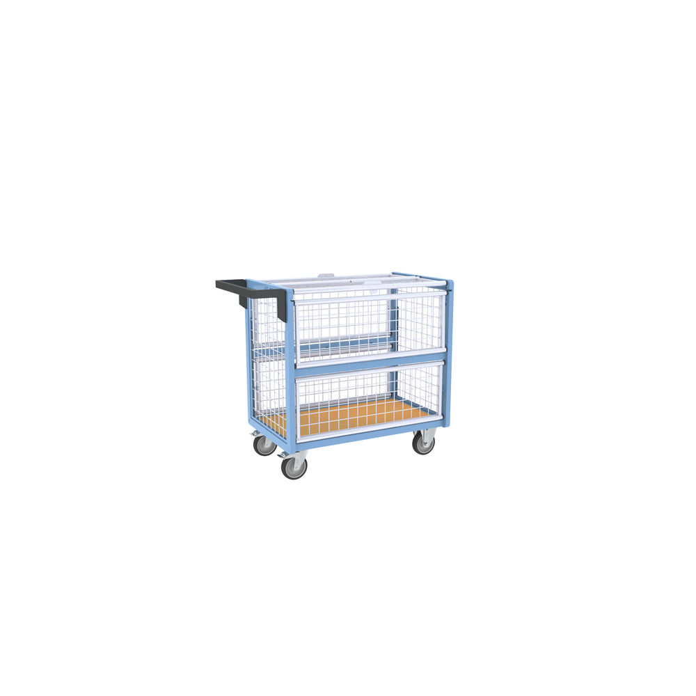 Chariot conteneur grillagé avec toit 850x500 mm 250 kg - FIMM - 800726113