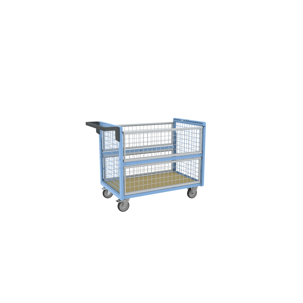 Chariot conteneur grillagé sans toit 1000x600 mm 250 kg - FIMM - 800726121