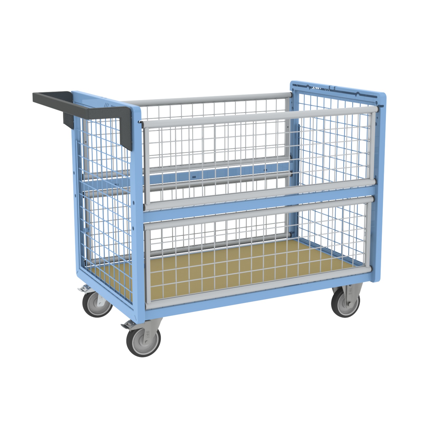 Chariot conteneur grillagé sans toit 1000x600 mm 250 kg - FIMM - 800726121