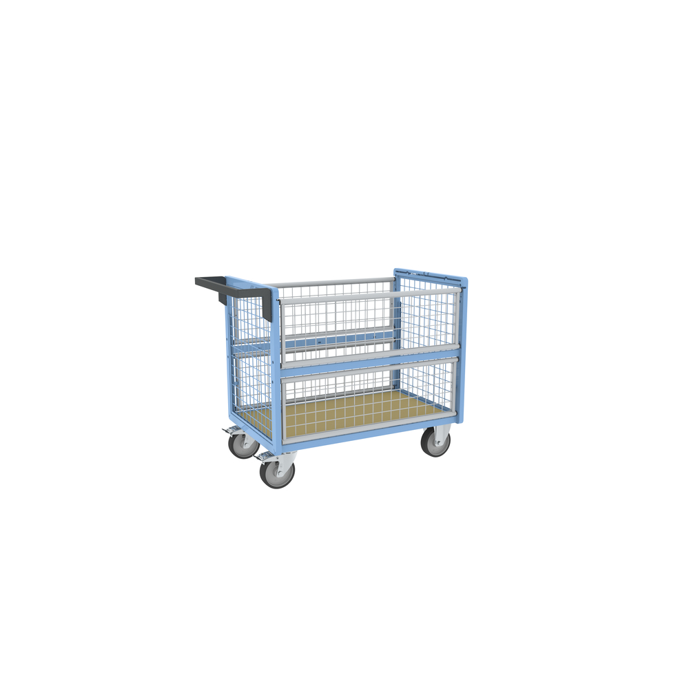 Chariot conteneur grillagé sans toit 1000x600 mm 500 kg - FIMM - 800726221