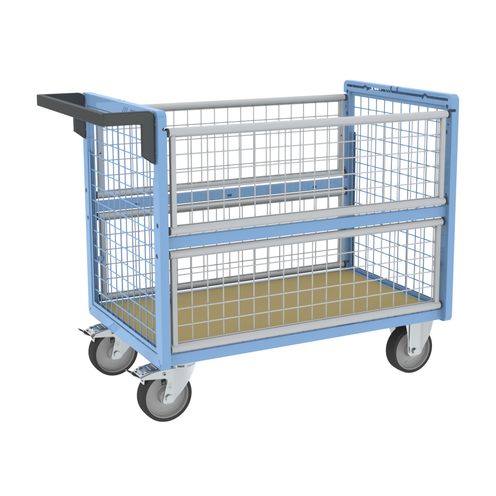 Chariot conteneur grillagé sans toit 1000x600 mm 500 kg - FIMM - 800726221