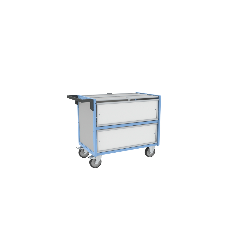 Chariot conteneur plaque alvéolaire avec toit 1000x600 mm 500 kg - FIMM - 800726224