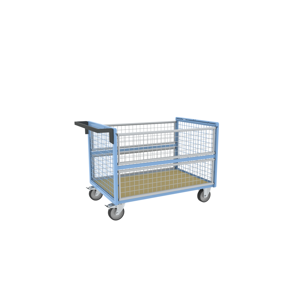 Chariot conteneur grillagé sans toit 1200x800 mm 500 kg - FIMM - 800726231