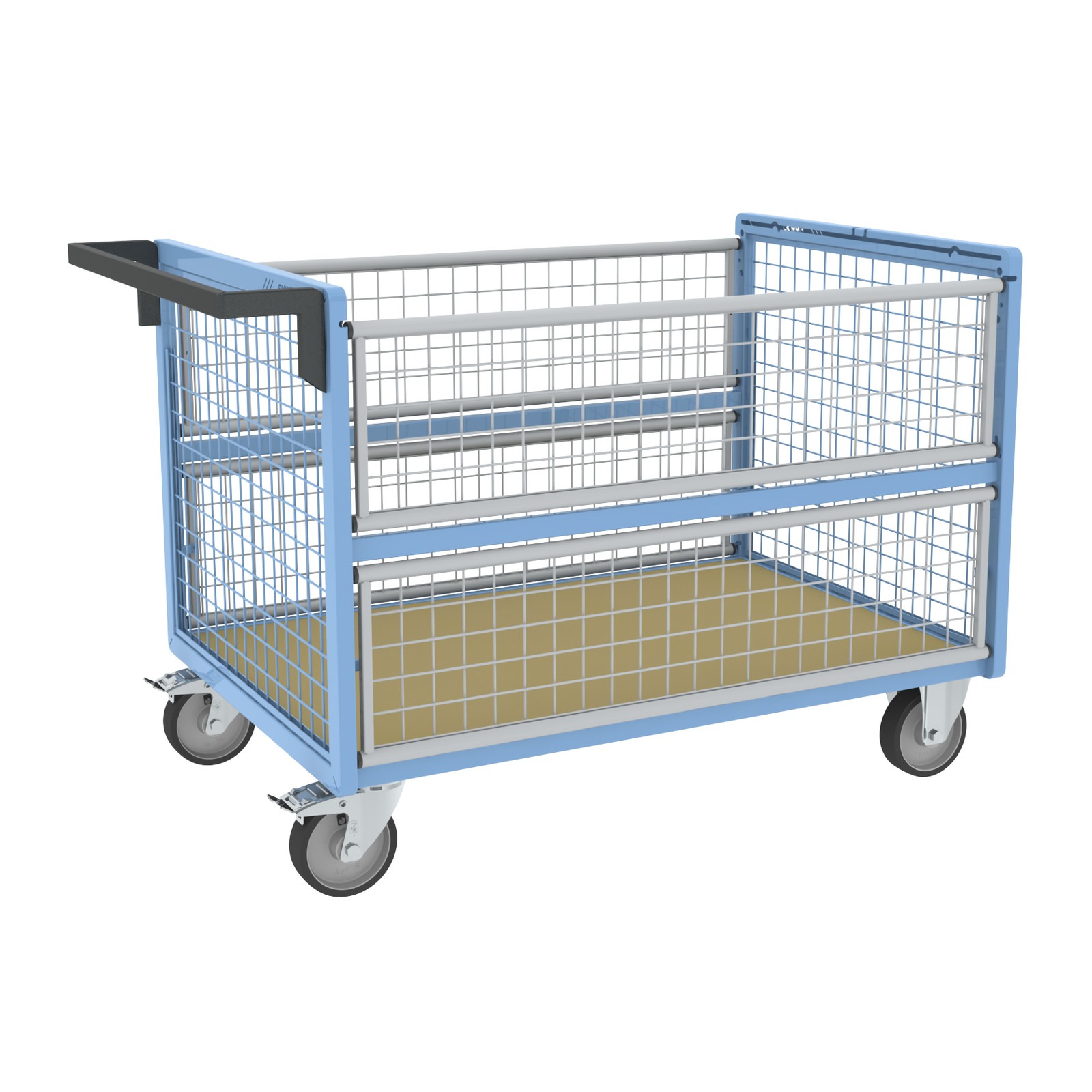 Chariot conteneur grillagé sans toit 1200x800 mm 500 kg - FIMM - 800726231