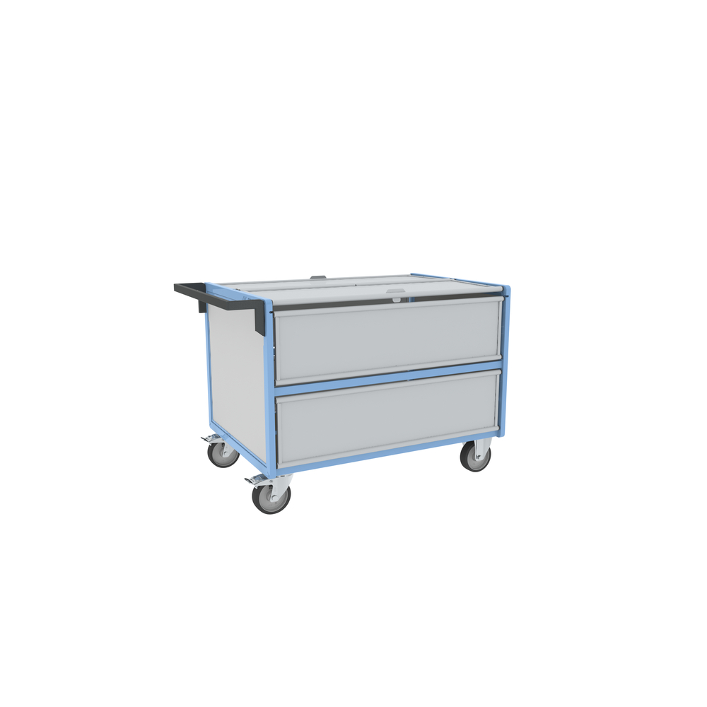 Chariot conteneur plaque alvéolaire avec toit 1200x800 mm 500 kg - FIMM - 800726234