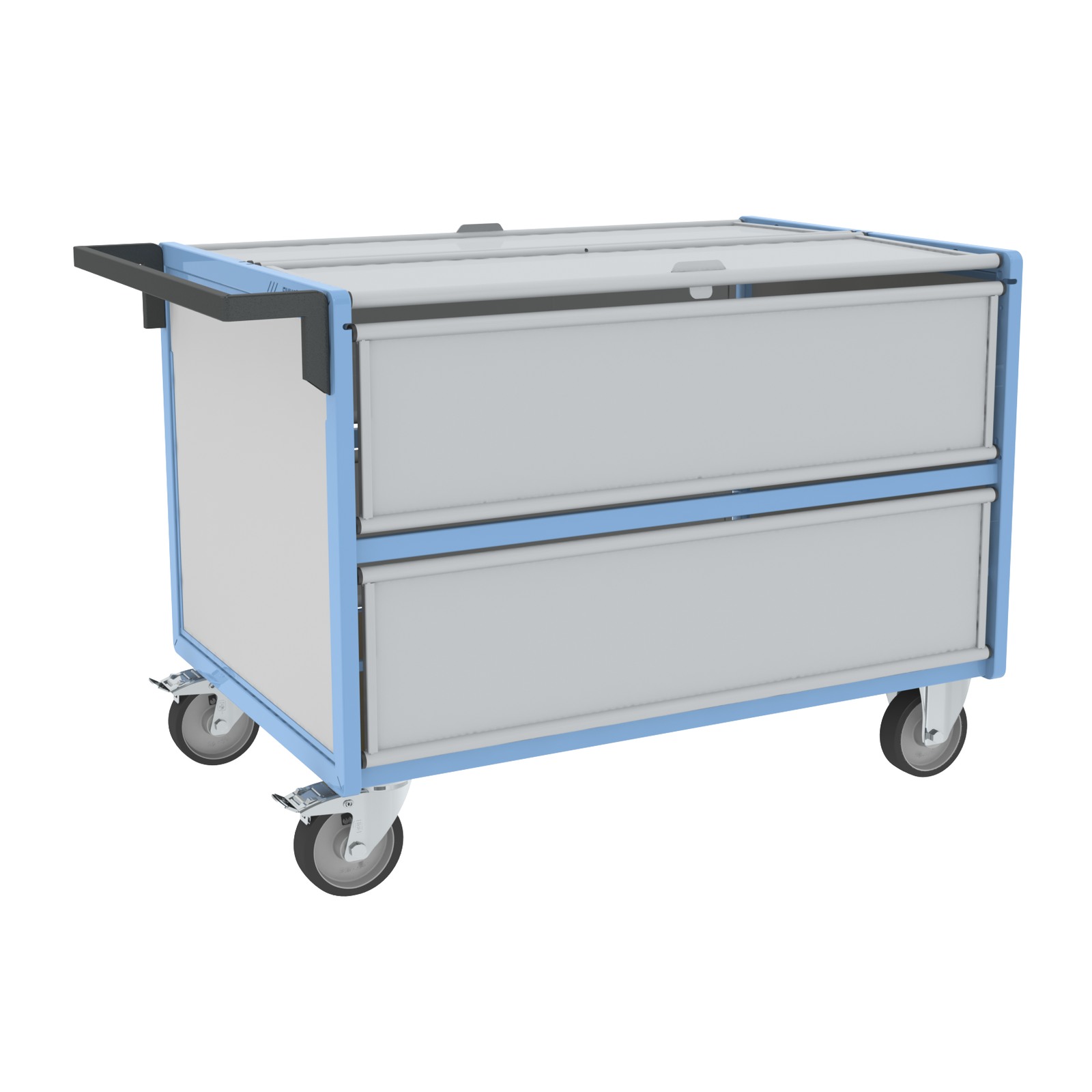 Chariot conteneur plaque alvéolaire avec toit 1200x800 mm 500 kg - FIMM - 800726234