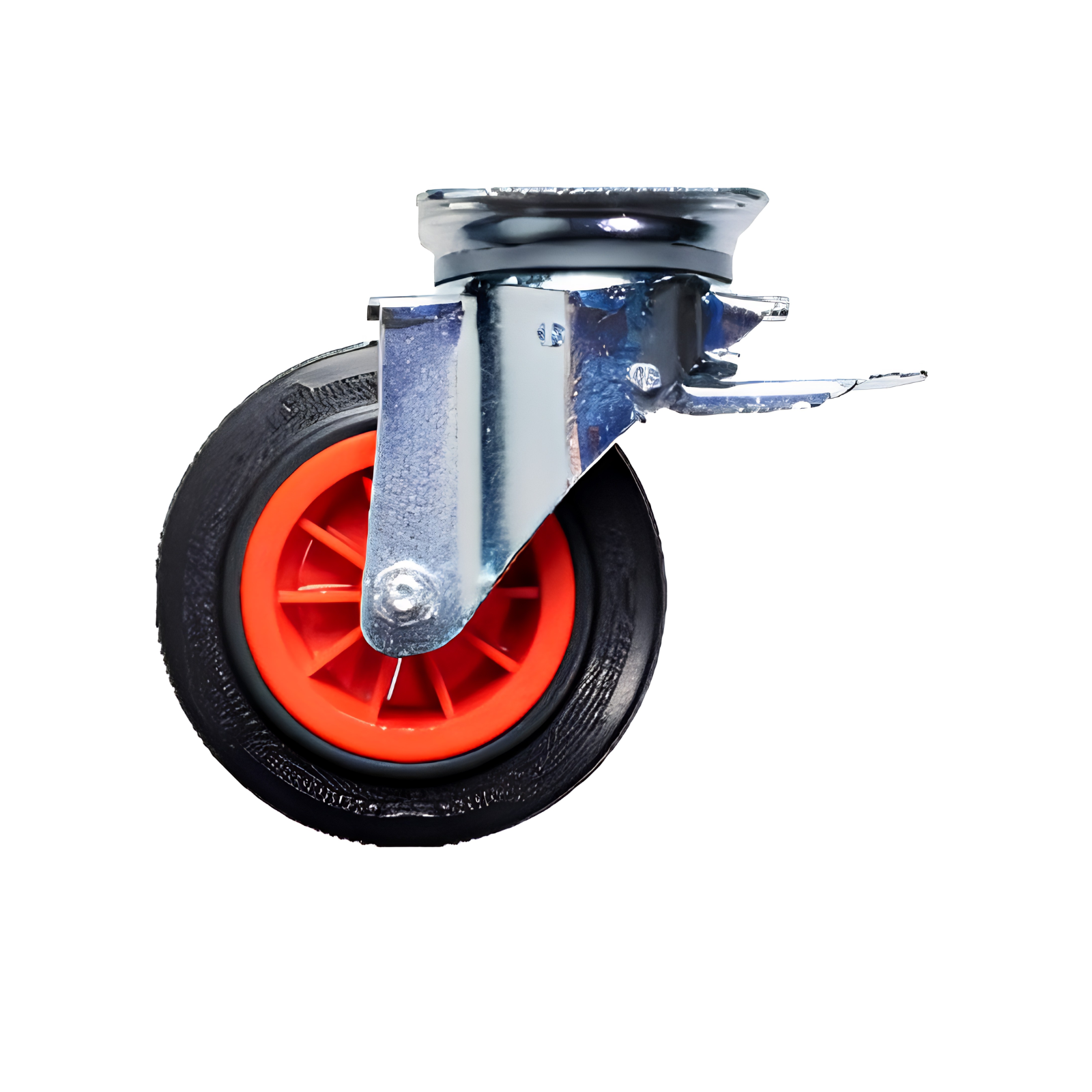 Roues caoutchouc Ø 125 mm 4 pivotantes dont 2 à freins FIMM - 802008479