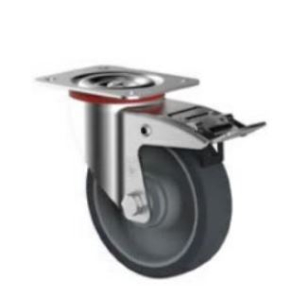 Option 4 roues pivotantes gris non tachant Ø 200 mm - FIMM - 802010592