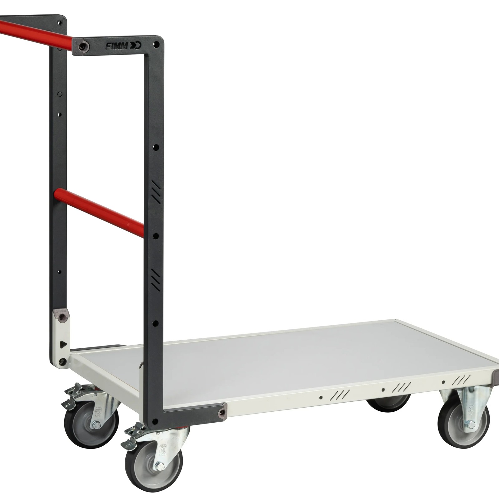 Chariot dossier fixe, 850x500 mm plateau mélaminé roues TPE 250 kg - FIMM - 804721120