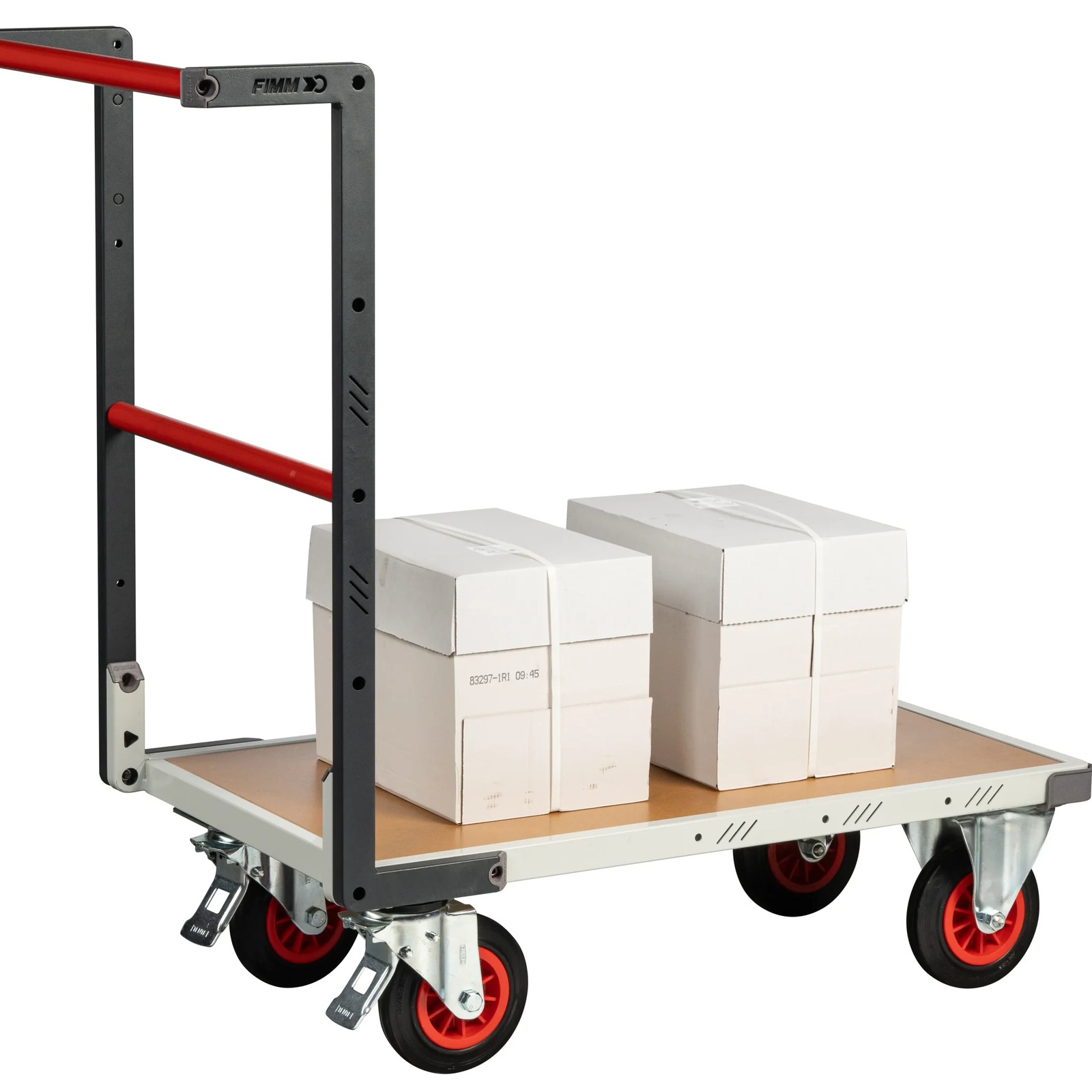 Chariot dossier fixe 850x500 mm plateau médium roues CC 400 kg - FIMM - 804721230